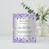 Silver Lavendel florals Hochzeit speichern Sie die (Stehend Vorderseite)