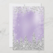 Silver Lavendel Schneekiefer WinterBrautparty Einladung (Rückseite)
