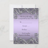 Silver Lavendel und Black Masquerade Party UAWG RSVP Karte (Rückseite)