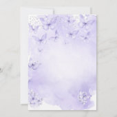 Silver Lavender Butterfly Baptism Purple Einladung (Rückseite)
