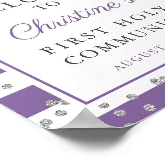 Silver Lavender Lila First Community Willkommen Poster (Ecke)