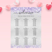 Silver lavender lilac confetti-Sitzkarte Poster