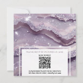 *~* SILVER LAVENDER QR AGATE UAWG AR66 Wedding Einladung (Rückseite)