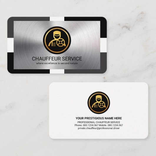 Silver Layer auf stilvollem Frame Driving Visitenkarte (Vorne/Hinten)