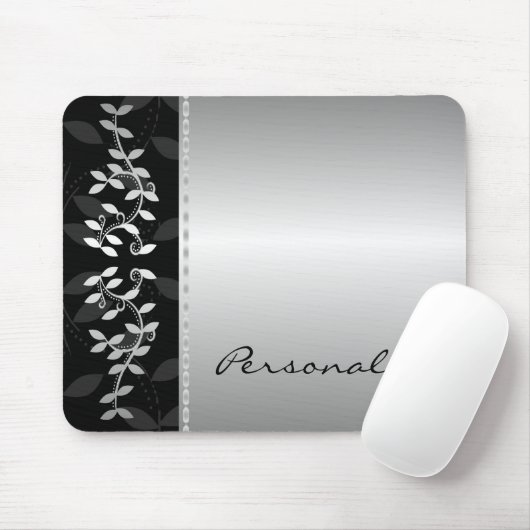 Silver Leaf Border Mousepad (Mit Mouse)