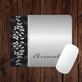 Silver Leaf Border Mousepad