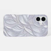 Silver Leaf Elegant Pattern iPhone 16 Hülle (Rückseite (Horizontal))