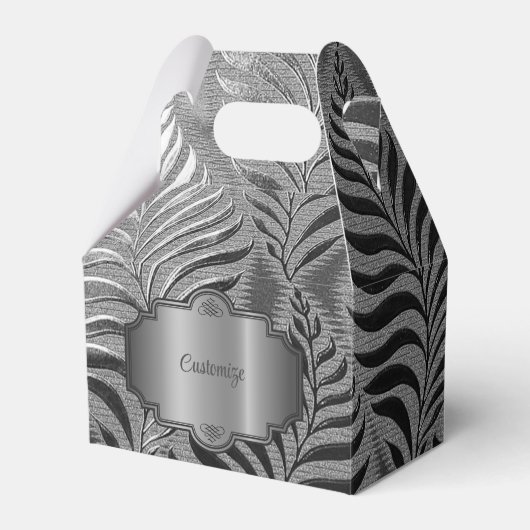 Silver Leaf Motif Gable Geschenkschachtel (Vorderseite)