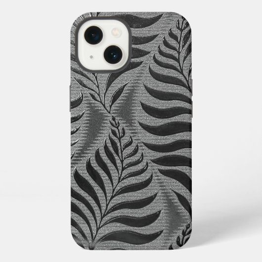 Silver Leaf Motif iPhone Hülle (Rückseite)