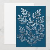 Silver Leaf Sprig Flat Card Feiertagskarte (Vorne/Hinten)