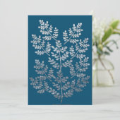 Silver Leaf Sprig Flat Card Feiertagskarte (Stehend Vorderseite)