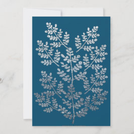 Silver Leaf Sprig Flat Card Feiertagskarte