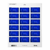 Silver Leaf Swirl Bright Blue Wedding Return Label Adressaufkleber (Vorne)