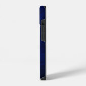 Silver Leaf Swirl Royal Blue Monogram iPhone Hülle (Linke Seite)