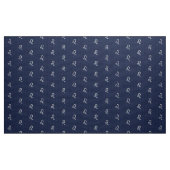Silver Leo Symbol auf Navy Blue Carbon Fibre Print Stoff (Yard (91,4 cm))