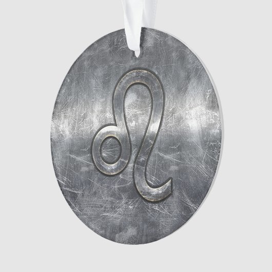 Silver Leo Zodiac Sign in Grunge Distressed Style Ornament (Vorderseite)