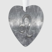 Silver Leo Zodiac Sign in Grunge Distressed Style Ornament (Vorderseite)