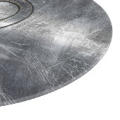 Silver Leo Zodiac Sign in Grunge Distressed Style Schneidebrett (Ecke)