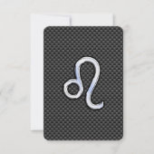 Silver Leo Zodiac Symbol auf Carbon Fibre Print (Vorderseite)