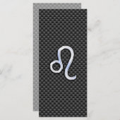 Silver Leo Zodiac Symbol auf Carbon Fibre Print (Vorne/Hinten)