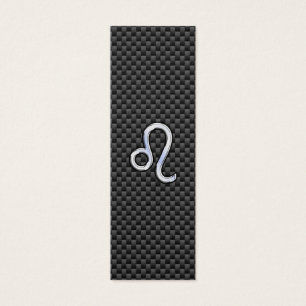 Silver Leo Zodiac Symbol auf Carbon Fibre Print