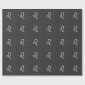 Silver Leo Zodiac Symbol auf Carbon Fibre Print Geschenkpapier (Flach)