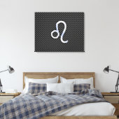 Silver Leo Zodiac Symbol auf Carbon Fibre Print Leinwanddruck (Insitu (Schlafzimmer))