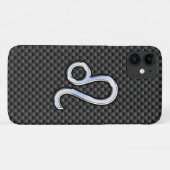 Silver Leo Zodiac Symbol Kohlefaser Case-Mate iPhone Hülle (Rückseite (Horizontal))