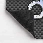 Silver Leo Zodiac Symbol Kohlefaser Mousepad (Ecke)