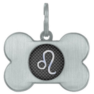 Silver Leo Zodiac Symbol Kohlefaser Tiermarke