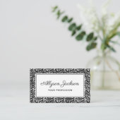 Silver Leopard Business Card Visitenkarte (Stehend Vorderseite)