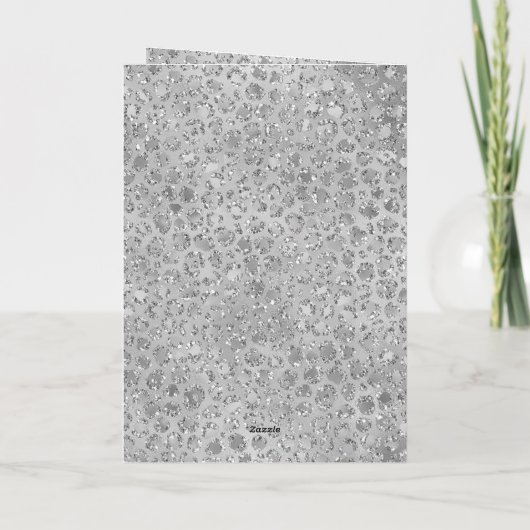 Silver Leopard Frohe Weihnachtsbaum Karte (Rückseite)