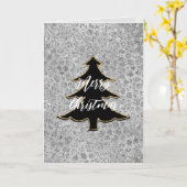 Silver Leopard Frohe Weihnachtsbaum Karte (Gelbe Blume)
