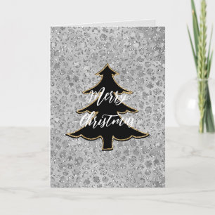 Silver Leopard Frohe Weihnachtsbaum Karte
