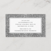 Silver Leopard Glitzer Business Card Visitenkarte (Rückseite)