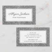 Silver Leopard Glitzer Business Card Visitenkarte (Vorne/Hinten)