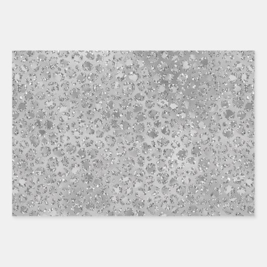 Silver Leopard Gray Meow Kitty Cat Geschenkpapier Set (Vorderseite 2)