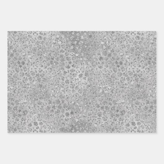 Silver Leopard Gray Meow Kitty Cat Geschenkpapier Set (Vorderseite)