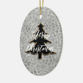 Silver Leopard Gray Meow Kitty Cat Keramik Ornament (Links)