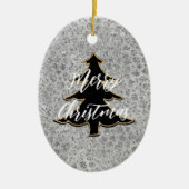 Silver Leopard Gray Meow Kitty Cat Keramik Ornament (Vorne)