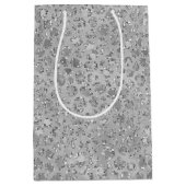 Silver Leopard Gray Meow Kitty Cat Mittlere Geschenktüte (Vorderseite)