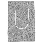 Silver Leopard Gray Meow Kitty Cat Mittlere Geschenktüte (Rückseite)