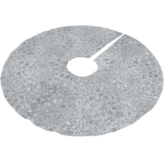 Silver Leopard Gray Meow Kitty Cat Polyester Weihnachtsbaumdecke (Schrägansicht)