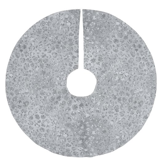 Silver Leopard Gray Meow Kitty Cat Polyester Weihnachtsbaumdecke (Vorderseite)