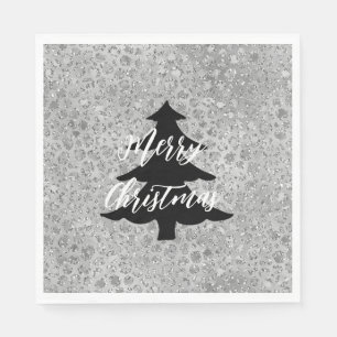 Silver Leopard Gray Meow Kitty Cat Serviette