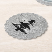 Silver Leopard Gray Meow Kitty Cat Untersetzer (angewinkelt)