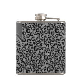 Silver Leopard Handgeschriebener Name Metal Flachmann (Rückseite)