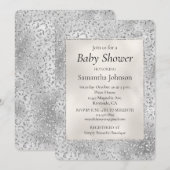 Silver Leopard Print Luxe Glitzer Einladung (Vorne/Hinten)