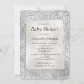 Silver Leopard Print Luxe Glitzer Einladung (Vorderseite)