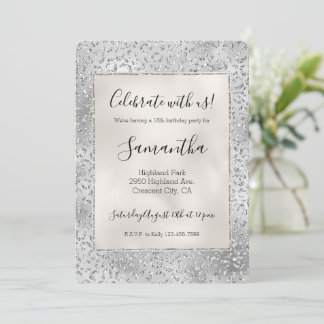 Silver Leopard Print Luxe Glitzer Einladung